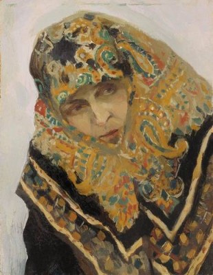 Михаил Нестеров Женщина в узорном платке 1901-1905