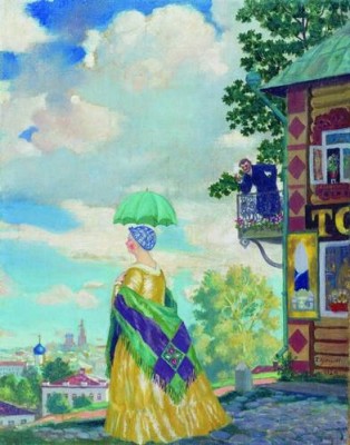 Борис Кустодиев Купчиха на прогулке (Провинция). 1920