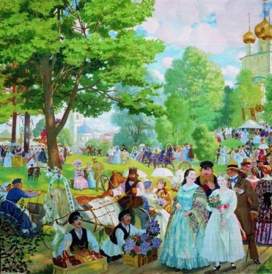 Б.КустодиевТроицын день. 1920
