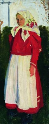 Борис Кустодиев Дуня в красном 1903-1905