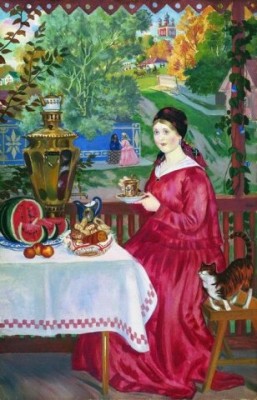 Б.Кустодиев, Купчиха на балконе, 1920