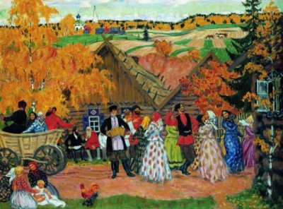 Б.Кустодиев, Деревенский праздник (Осенний сельский праздник), 1914