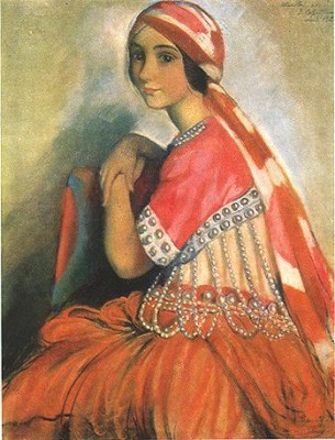 Зинаида Серебрякова, Портрет балерины Л.А.Ивановой в театральном костюме, 1922
