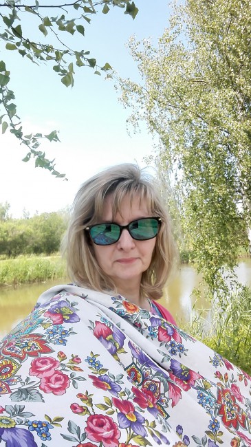 Шаль из хлопка &quot;Голубка&quot;, вид 0, 146х146 см, Художник: Жукова Елена