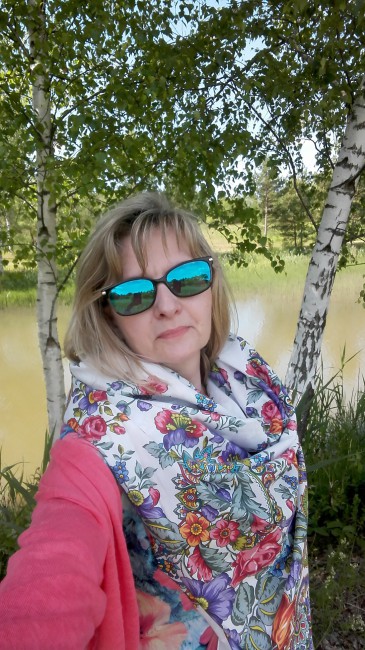 Шаль из хлопка &quot;Голубка&quot;, вид 0, 146х146 см, Художник: Жукова Елена