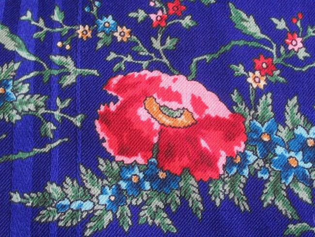 Платок шерстяной с просновками, 146 x 146 cm, Маки и медуница – 15 , автор неизвестен, восст. Татьяна Сухаревская