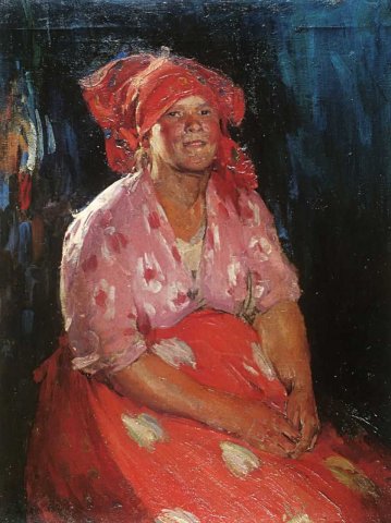 Архипов Абрам Ефимович. Крестьянка в розовом. 1910-е