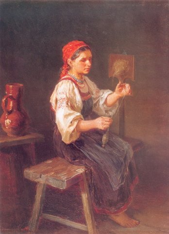 Прянишников И. М. Пряха.1878.