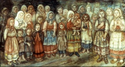 Ефим Честняков. Женщины и дети.