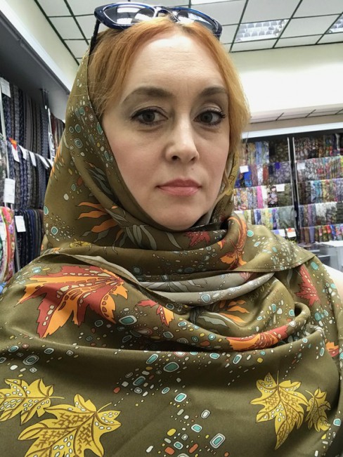 Шарф шелковый (крепдешин), &quot; Волшебная аллея&quot;, вид 66, 50х190 см<br />Художник: Литвинова Елена