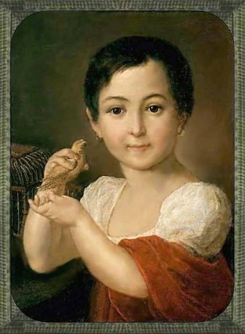 В.А.Тропинин Девочка с канарейкой 1810е гг