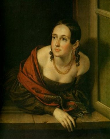 В.А.Тропинин Женщина в окне (Казначейша). 1841