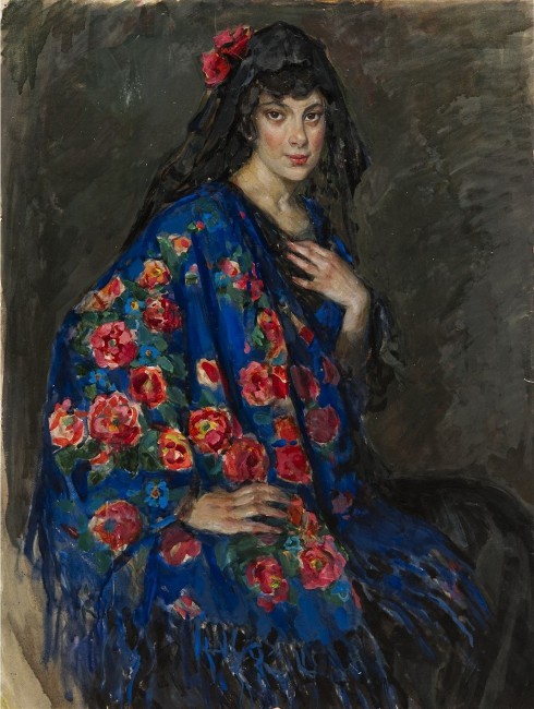 13 Портрет неизвестной в шали. 1910-.jpg
