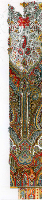 Царский палантин. 2006. Бумага, гуашь, 150х72