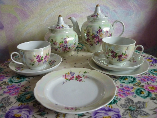Дулевский фарфор Багульник (Гранатовый)