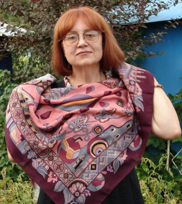 Платок &quot;Весенняя фантазия&quot;, -7, 115х115 см, Жукова Елена