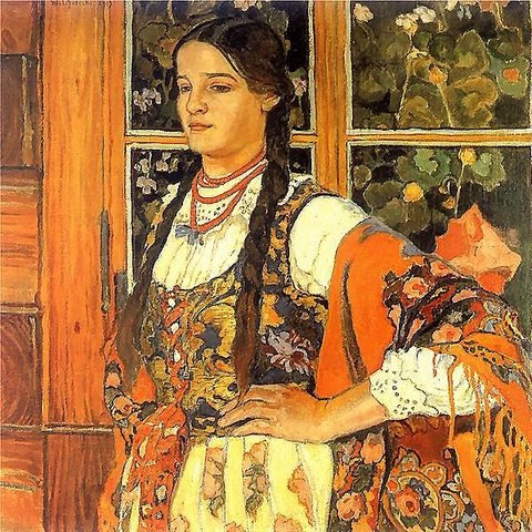 Сычков Ф.Девушка в оранжевом платке 1931 г.