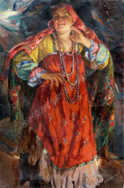 Женщина в ярком платке