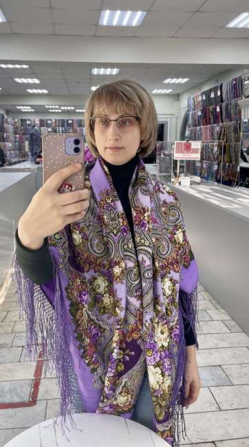 Небесный 15, 148х148, шаль коллекционная