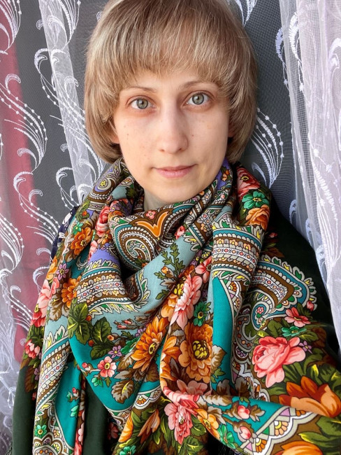 Небесный 10, 148х148, шаль коллекционная