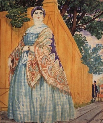 Купчиха на прогулке. 1920