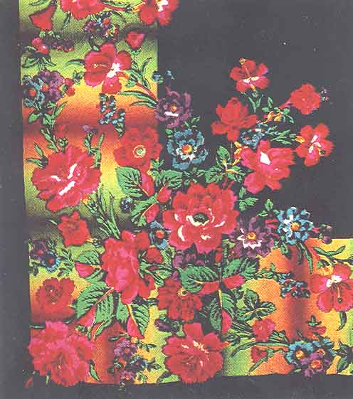 Фрагмент шали по старинному рисунку,грунтовый  с тенью,1958 г.
