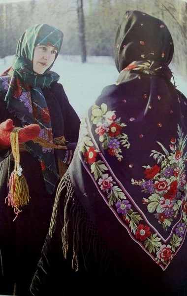 Старинные набивные шали