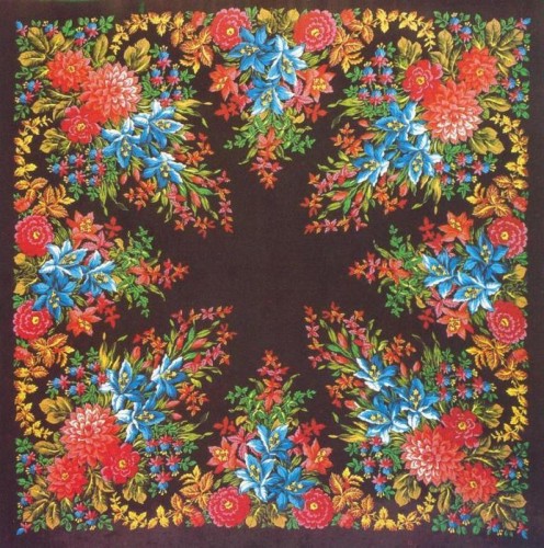 Регунова Е.А. Шаль &quot;Голубые лилии&quot;. 1979 год.