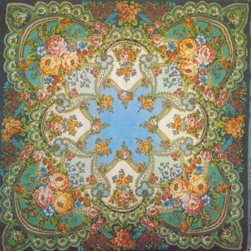 Ольшевская З.А. Шаль &quot;Времена года. Весна&quot;. 1974 год