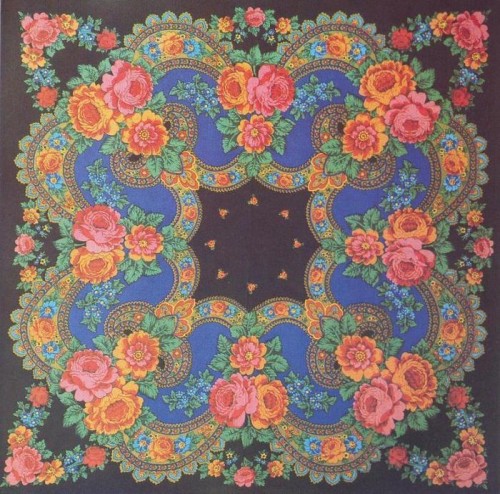 Ольшевская З.А. Шаль &quot;Людмила Зыкина&quot;. 1974 год. г. Павловский Посад