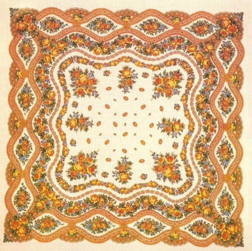 Зиновьева К.С. Шаль &quot;Мейсенский фарфор&quot; 1978 год.