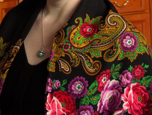 Филигрань и малахитовый кулон