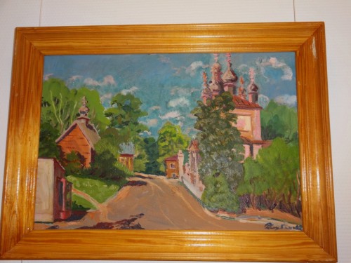 Голубин В.С. Уголок в Плёсе. 2002 г. Картон, масло.