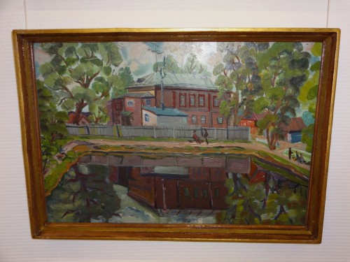 У пруда. 1995 г. Картон, масло.